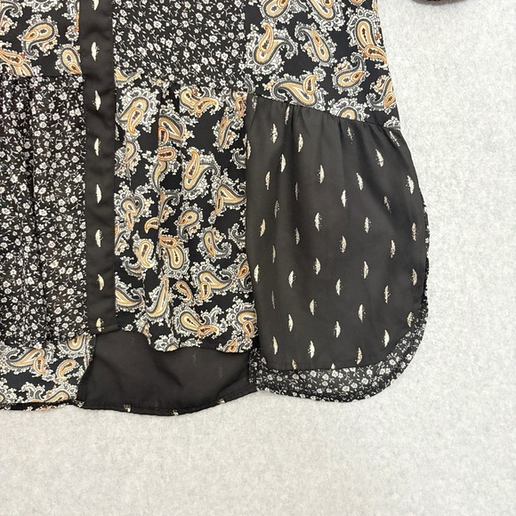 Umgee Tunic Dress Sz XL Sheer Paisley Boho Peasant Artsy Ruffle Hem Balloon Slv - Picture 6 of 9